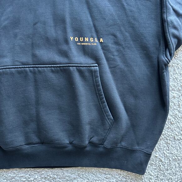 Men's YoungLA 533 ImmortalClub Hoodie, 100%Cotton XL, NWT, BlackWashed - Picture 5 of 6